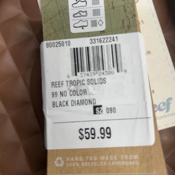 ➕Reef Bella Costa Ballet Flat Hemp Black size ladies nine➕ - Picture 6 of 6